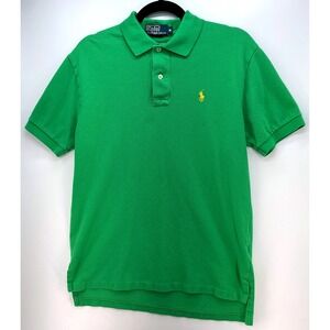 Polo Ralph Lauren Kelly Green Polo Yellow Pony Sz M Classic Preppy Ivy League